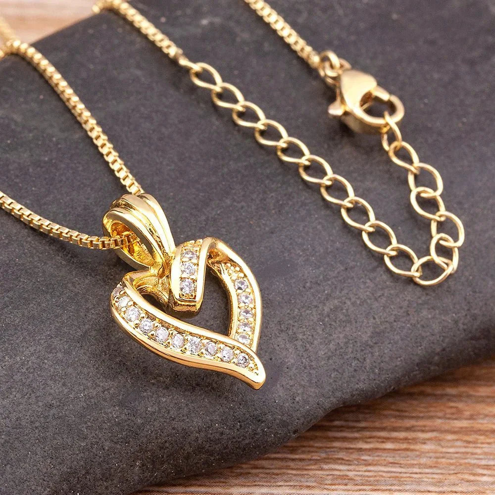 Maliben | Romantic Diamond Heart Pendant Necklace