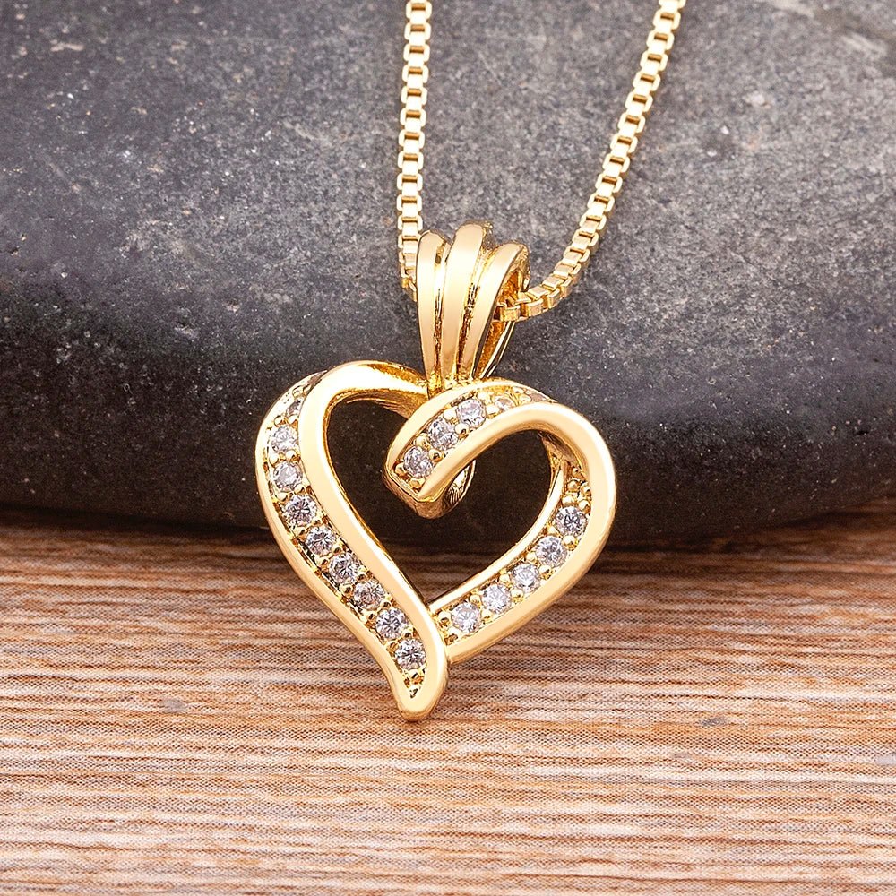 Maliben | Romantic Diamond Heart Pendant Necklace