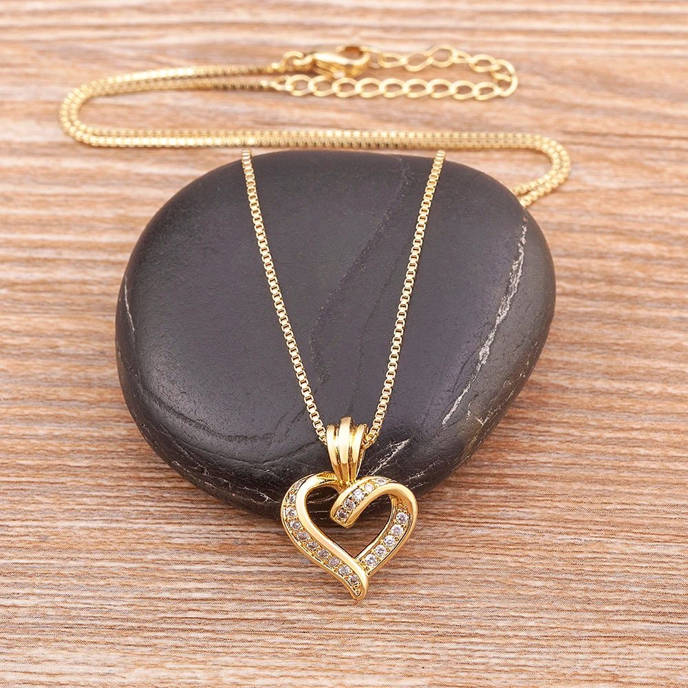 Maliben | Romantic Diamond Heart Pendant Necklace
