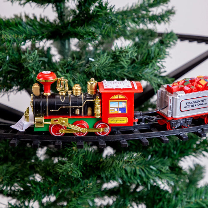 Maliben | Kerstexpress Tree Train – Riding Christmas Train With Light, Sound And Tree Holder