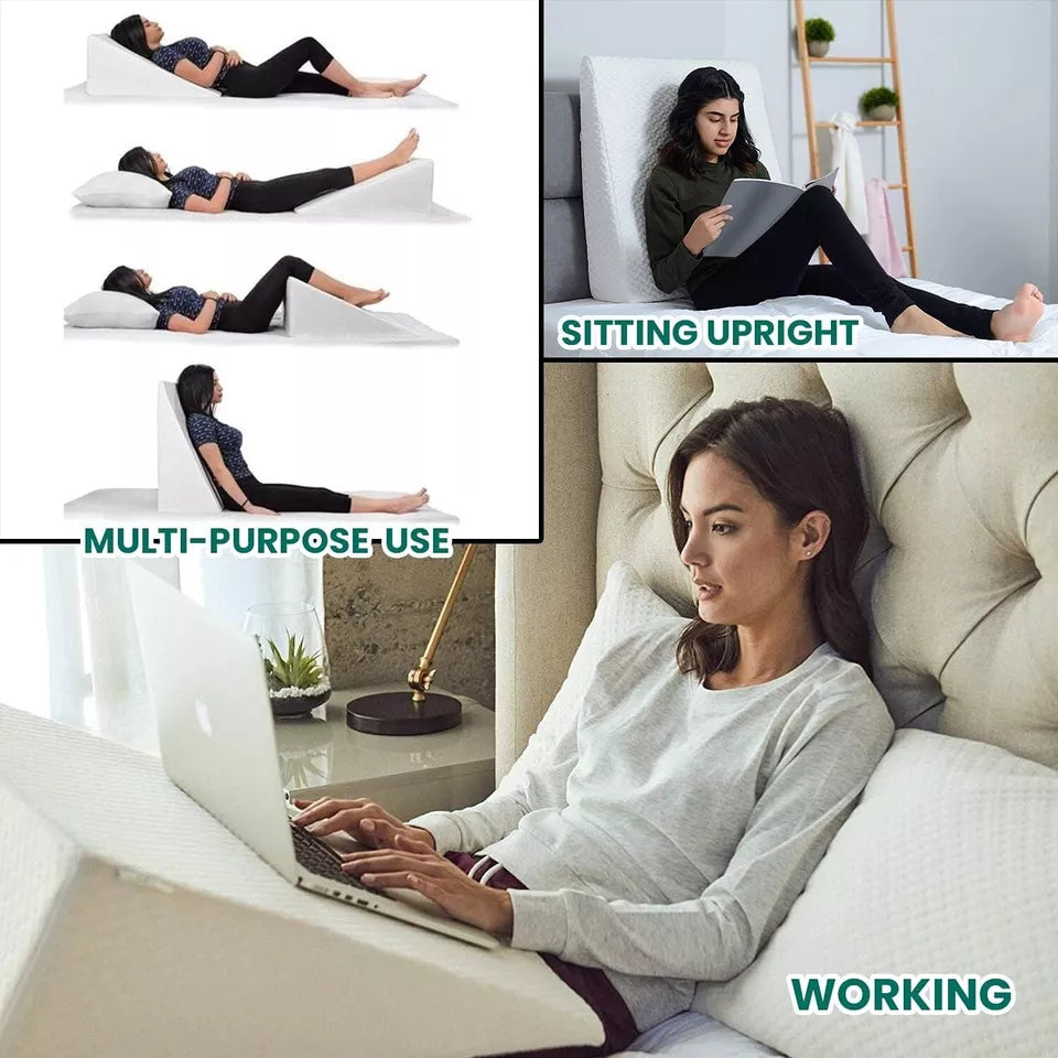 Maliben | Large Triangle Wedge Pillow | Adjustable Foam For Acid Reflux, Back Pain & Post-Surgery Recovery