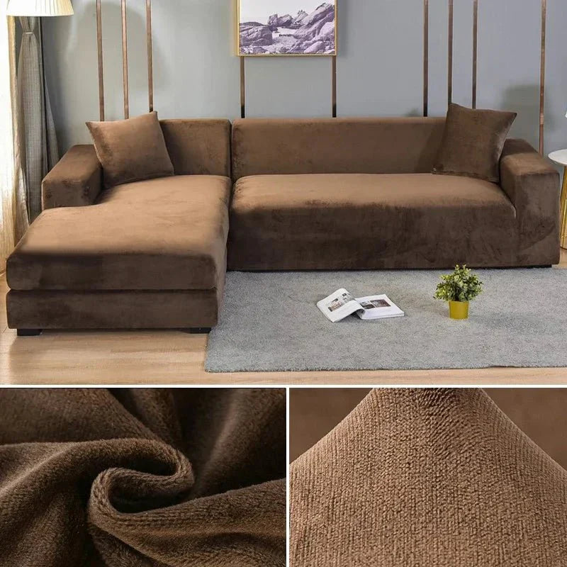Maliben | Samtlux Velvet Sofa Cover – Elegant Stretch Fit for Luxurious Comfort and Protection
