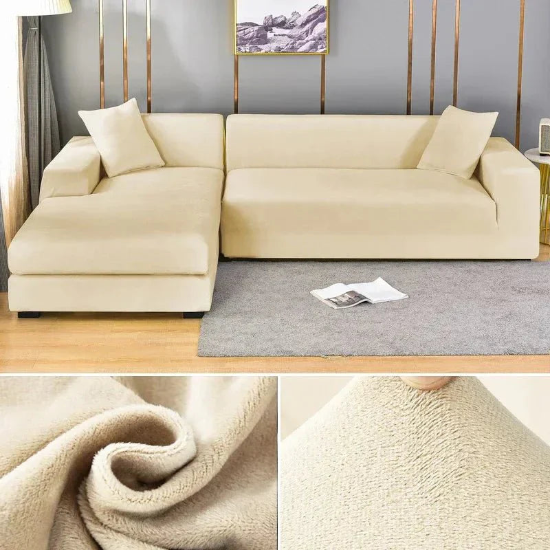 Maliben | Samtlux Velvet Sofa Cover – Elegant Stretch Fit for Luxurious Comfort and Protection