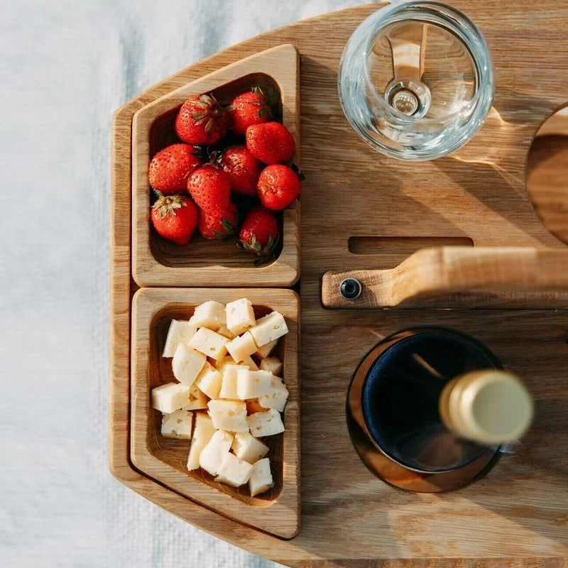 Maliben | Portable Wooden Picnic Table With Spacious Serving Area 36x31x26cm