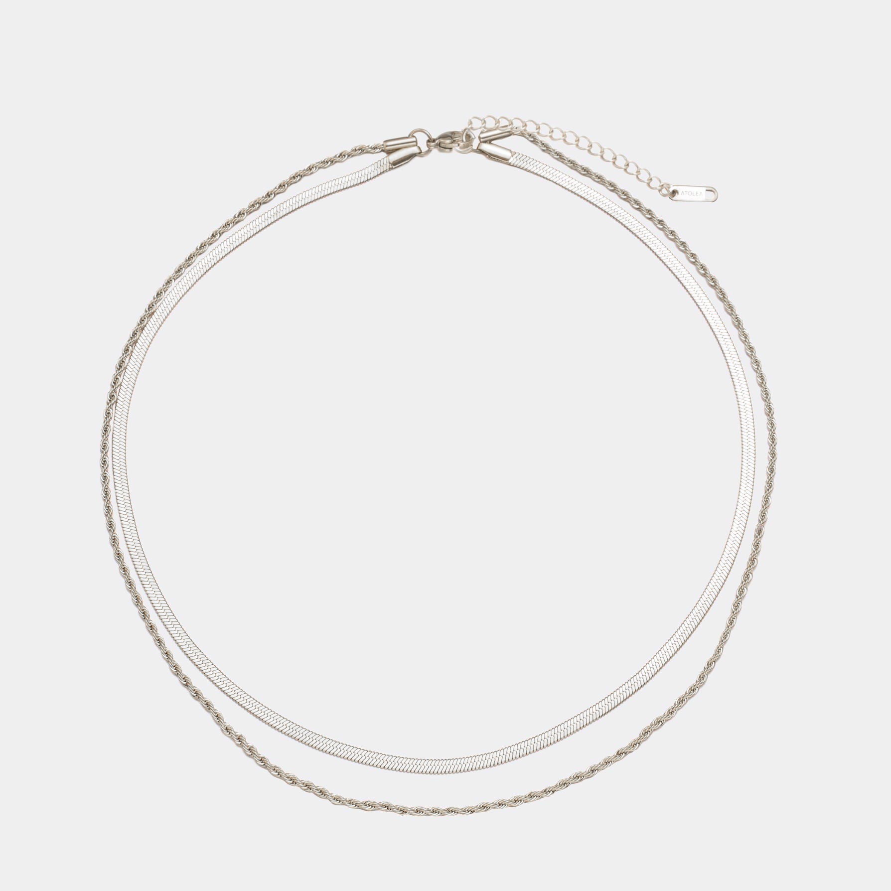 Maliben | Women’S Layered Necklace | Gold Herringbone Choker & Rope Chain | Waterproof