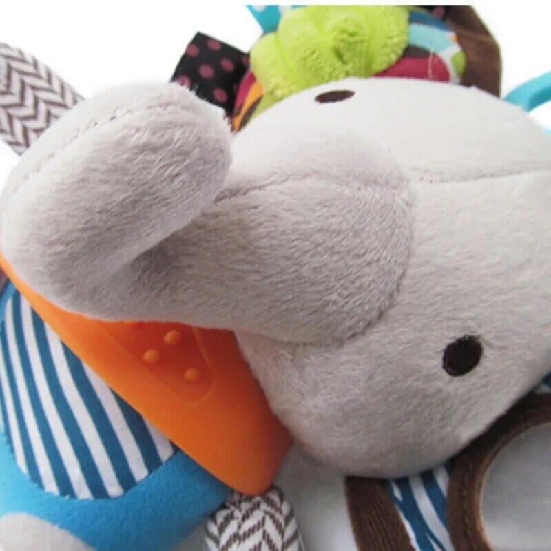 Maliben | Sensory Baby Plush Toy With Rattle And Silicone Attachment For Teething