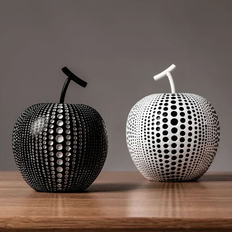 Maliben | Monoapple Decorative Figurine – Black & White Polka Dot Apple