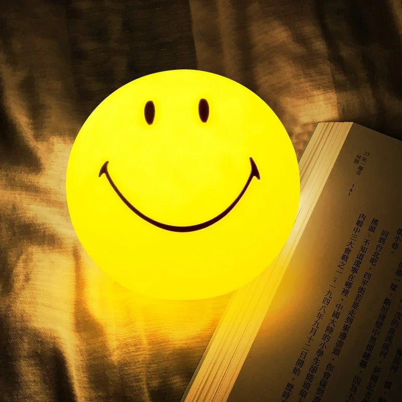 Maliben | Led Rechargeable Smiley Night Light | Cute Glow Buddy For Kids' Bedroom & Nursery Decor