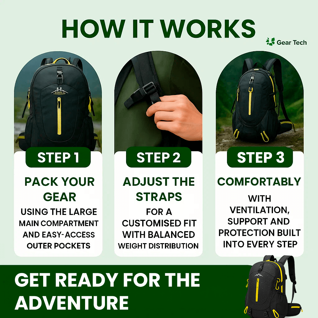 Maliben | 40l Waterproof Hiking Backpack With Multiple Compartments For Outdoor Adventures And Travel