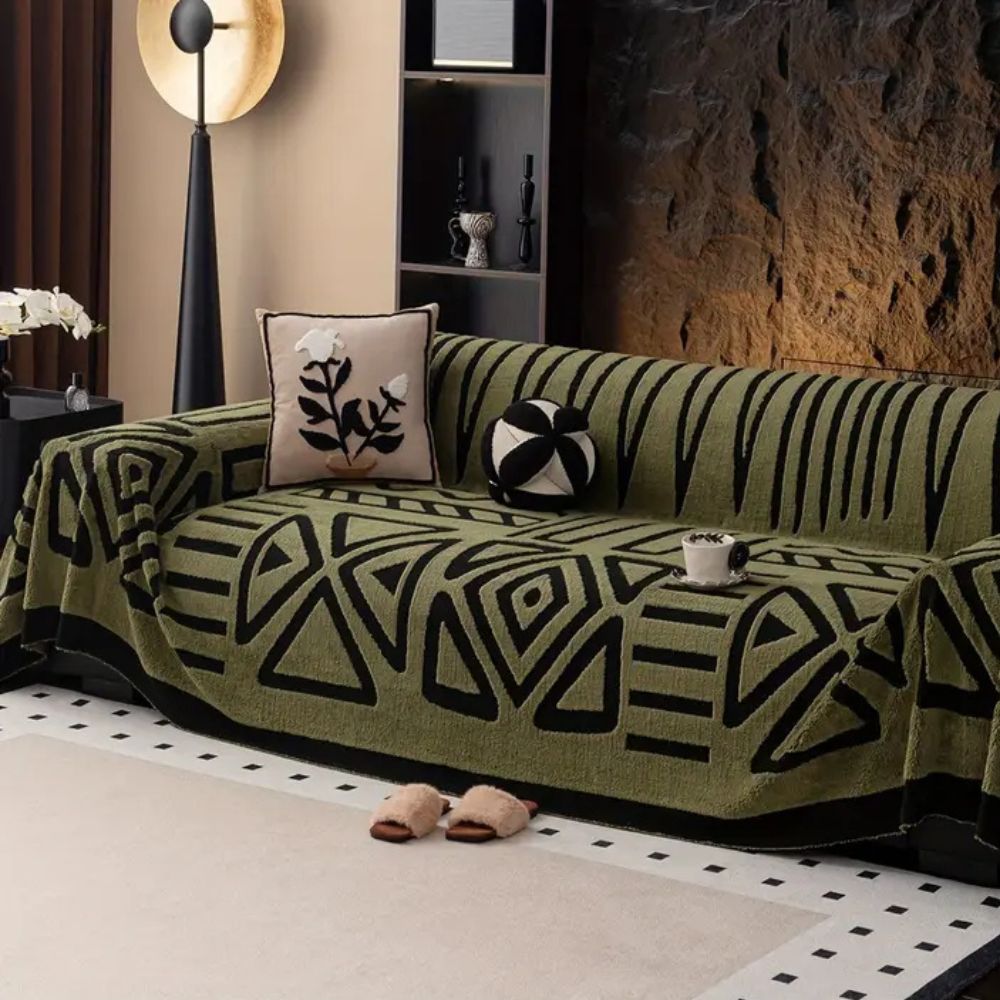 Maliben | Modern Geometric Sofa Cover Cotton Blend