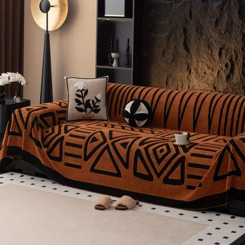 Maliben | Modern Geometric Sofa Cover Cotton Blend