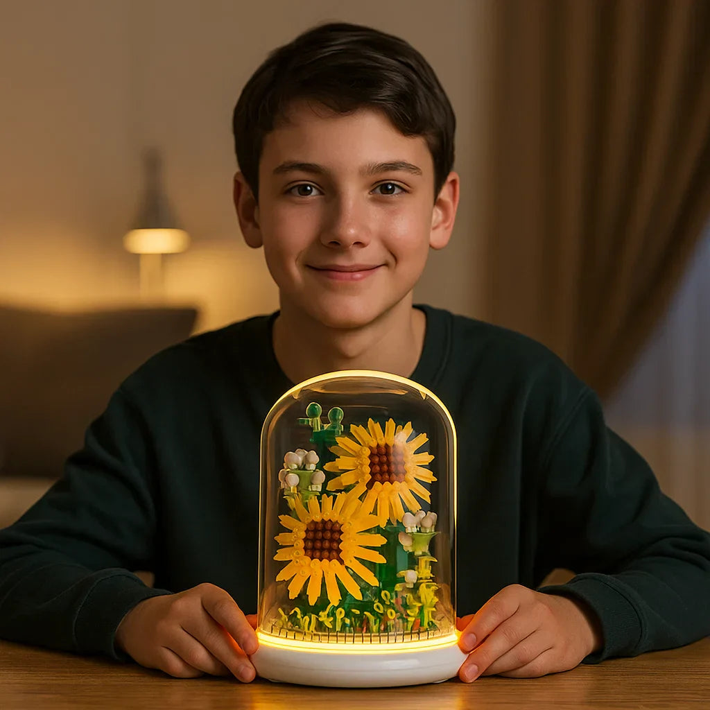 Maliben | Noble BuildIng Block Flower in Glass