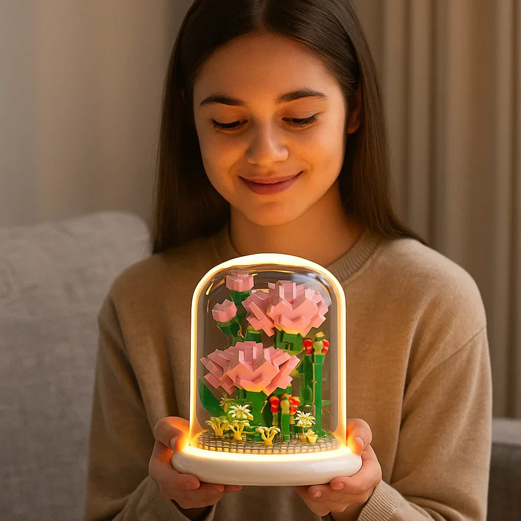 Maliben | Noble BuildIng Block Flower in Glass