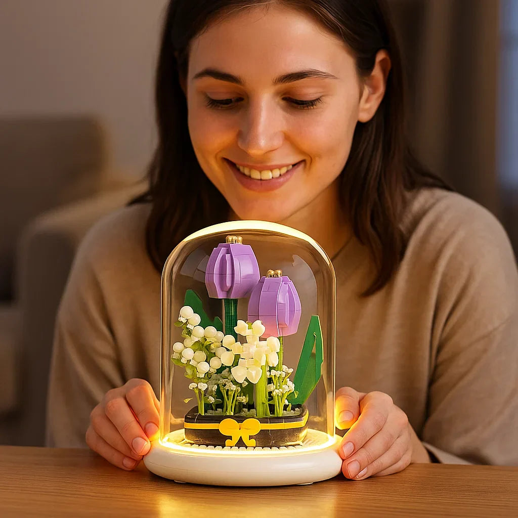 Maliben | Noble BuildIng Block Flower in Glass