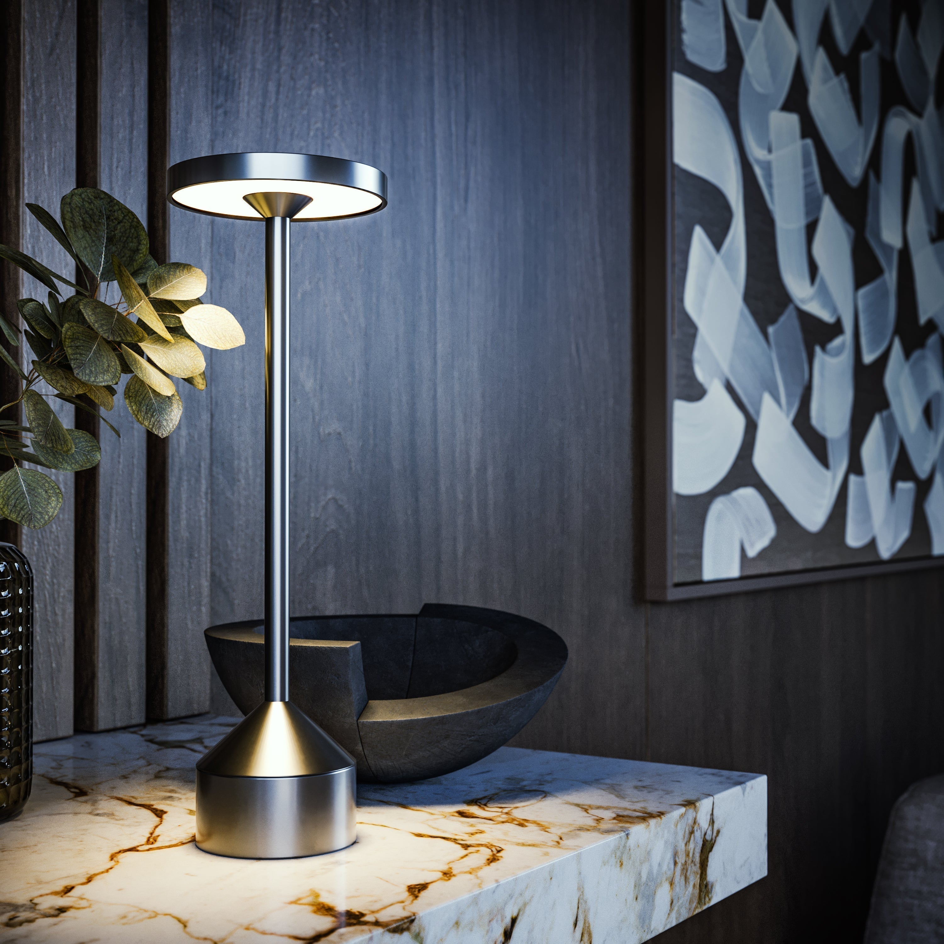 Maliben | Stockholm Lighting: Elegant Wireless Table Lamp With Dimmer Function