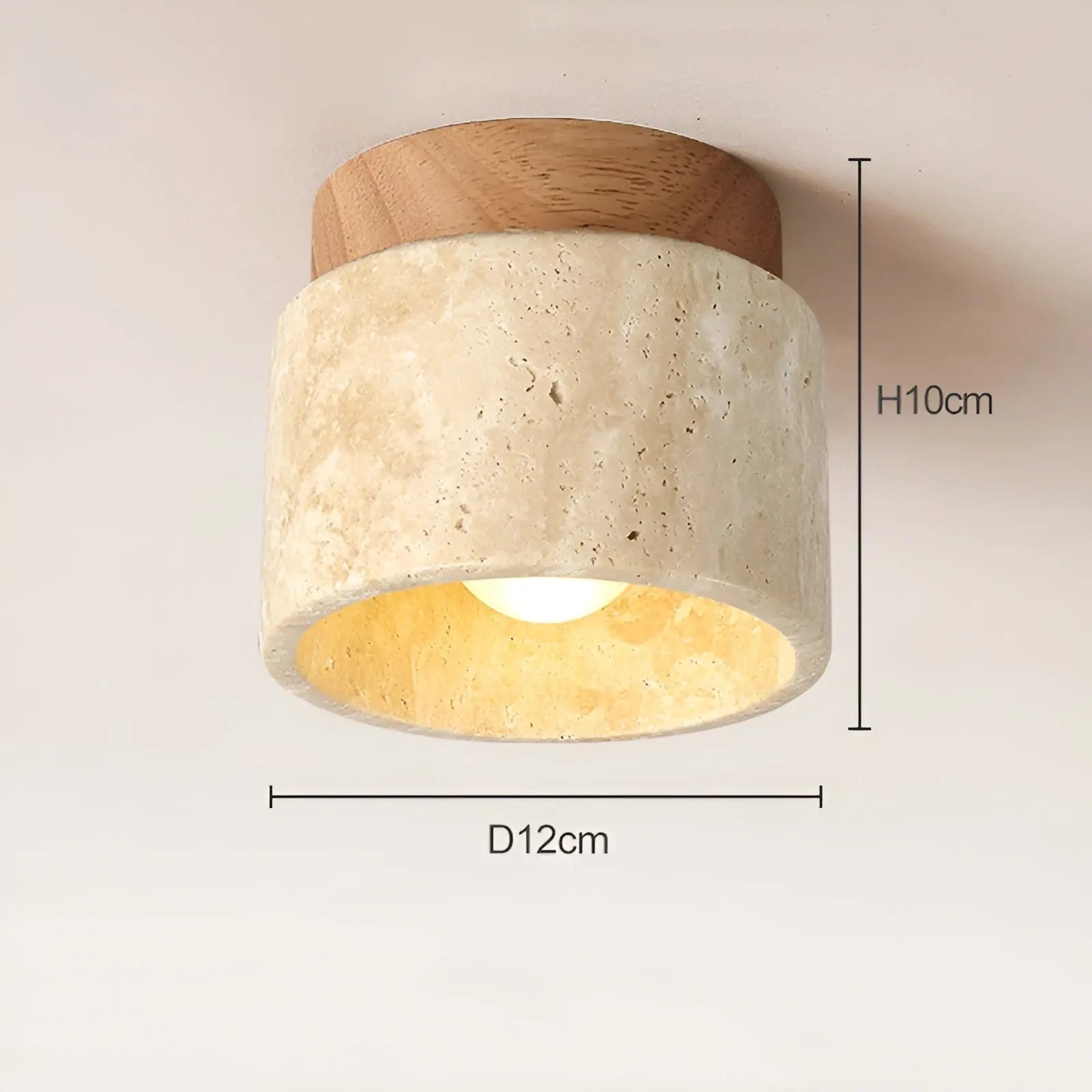 Maliben | Travaglow Rustic Travertine Ceiling Lamp