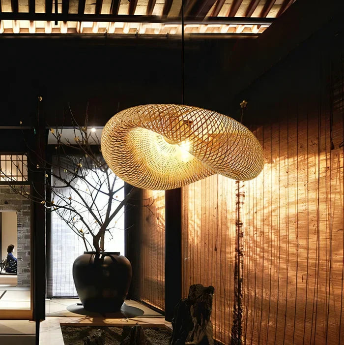 Maliben | Trendy Rattan Pendant Light - Naturglow