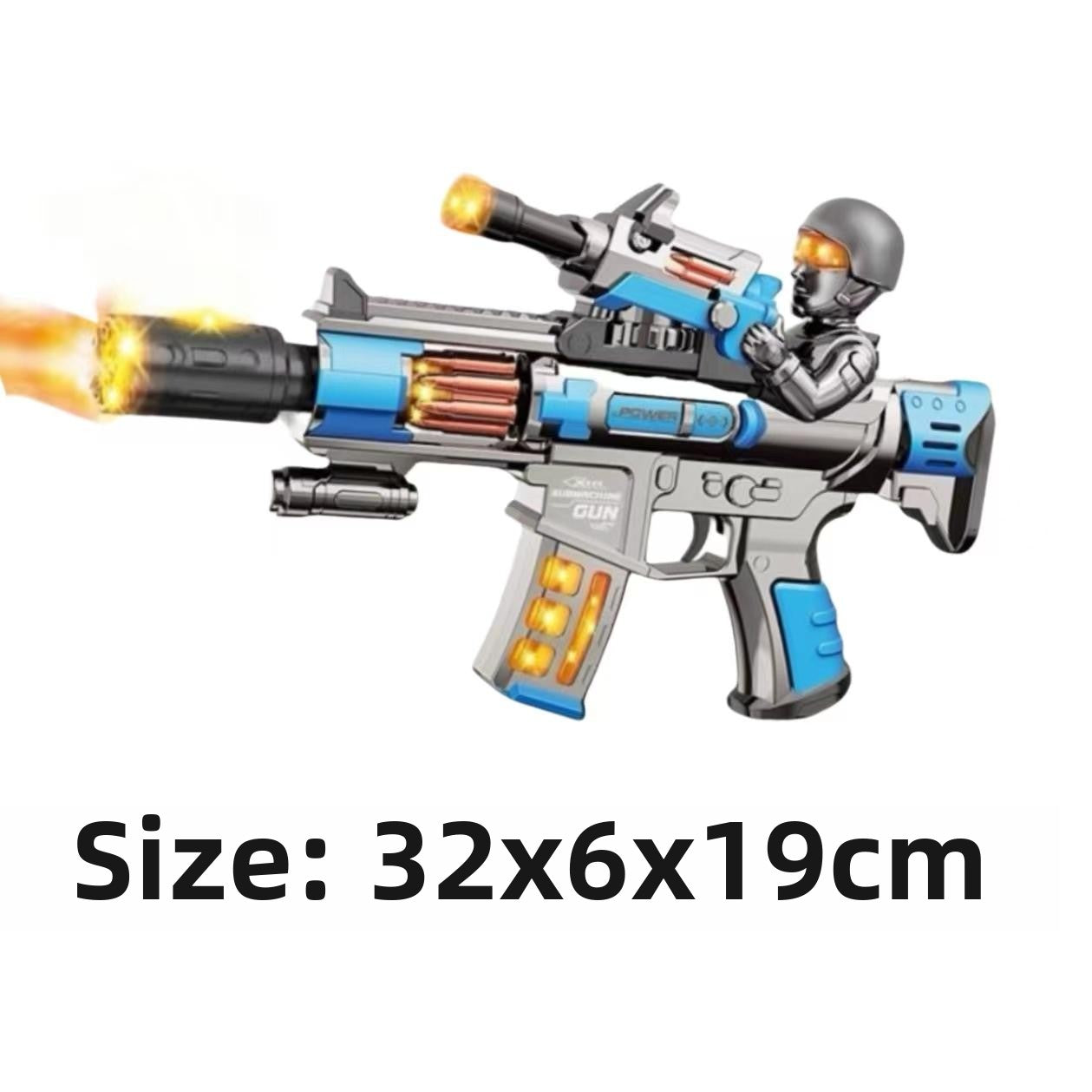 Maliben | Electric Submachine Gun Toy With Smoke, Sound, And Vibration Effects
