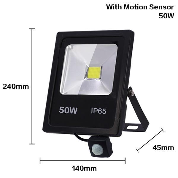 Maliben | Motion Sensor Led Flood Light 10w 30w 50w 220v Floodlights Searching Lamp Ip65 Reflector Outdoor Lighting Led Exterior Spotlight