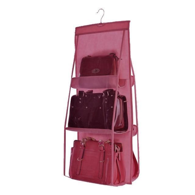Maliben | Hanging Handy Handbag Organizer 6 Pocket Transparent Storage Wardrobe