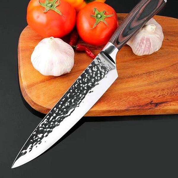 Maliben | Santoku Japanese Chef Knife 8" Hand Sharpened High Carbon Steel Knife