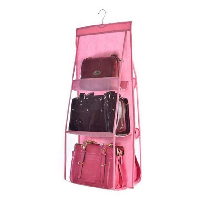 Maliben | Hanging Handy Handbag Organizer 6 Pocket Transparent Storage Wardrobe