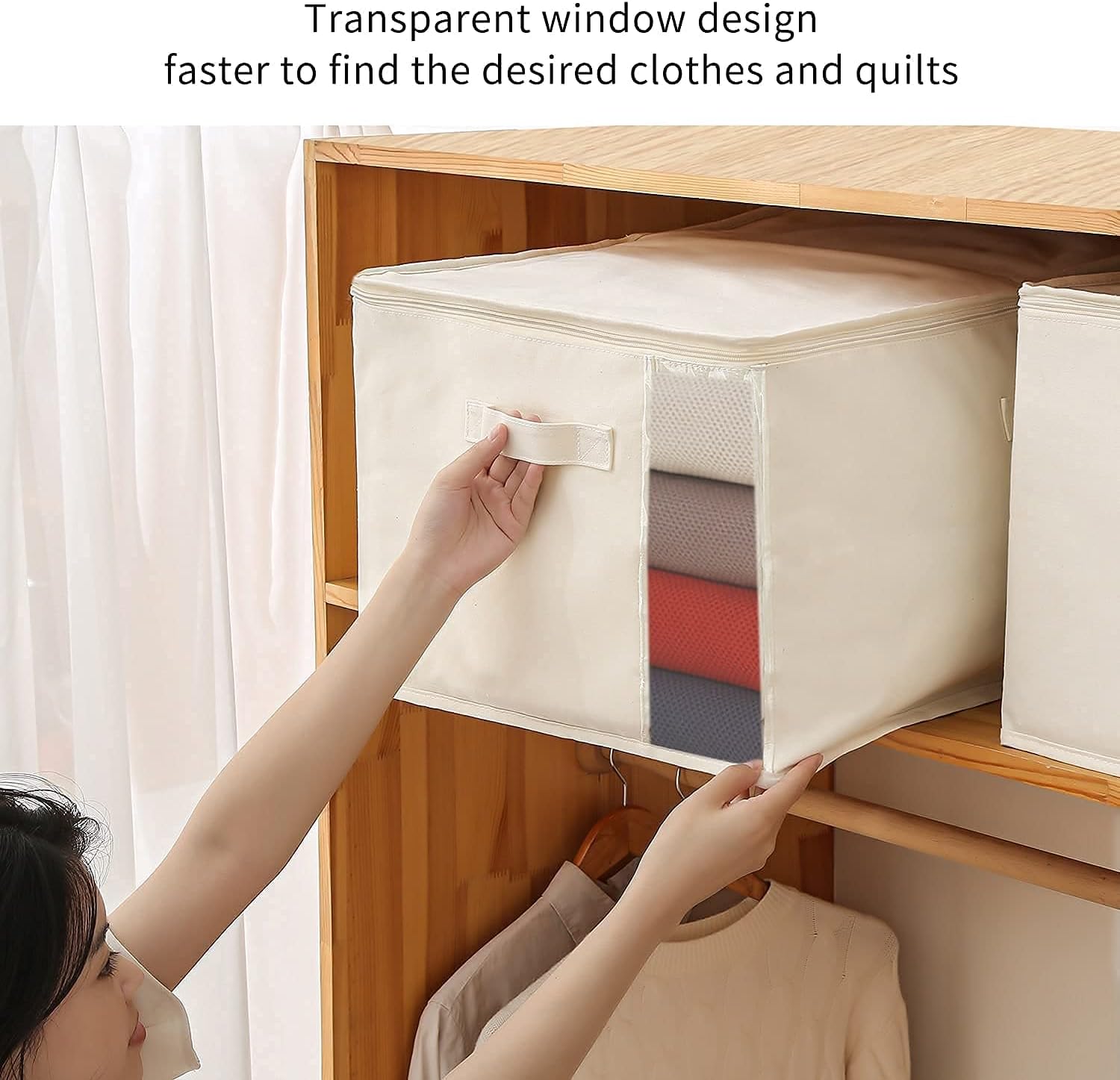 Maliben | Canvas Clothing Storage Organizer Set – Double Zipper Bag With Handles & Viewing Window