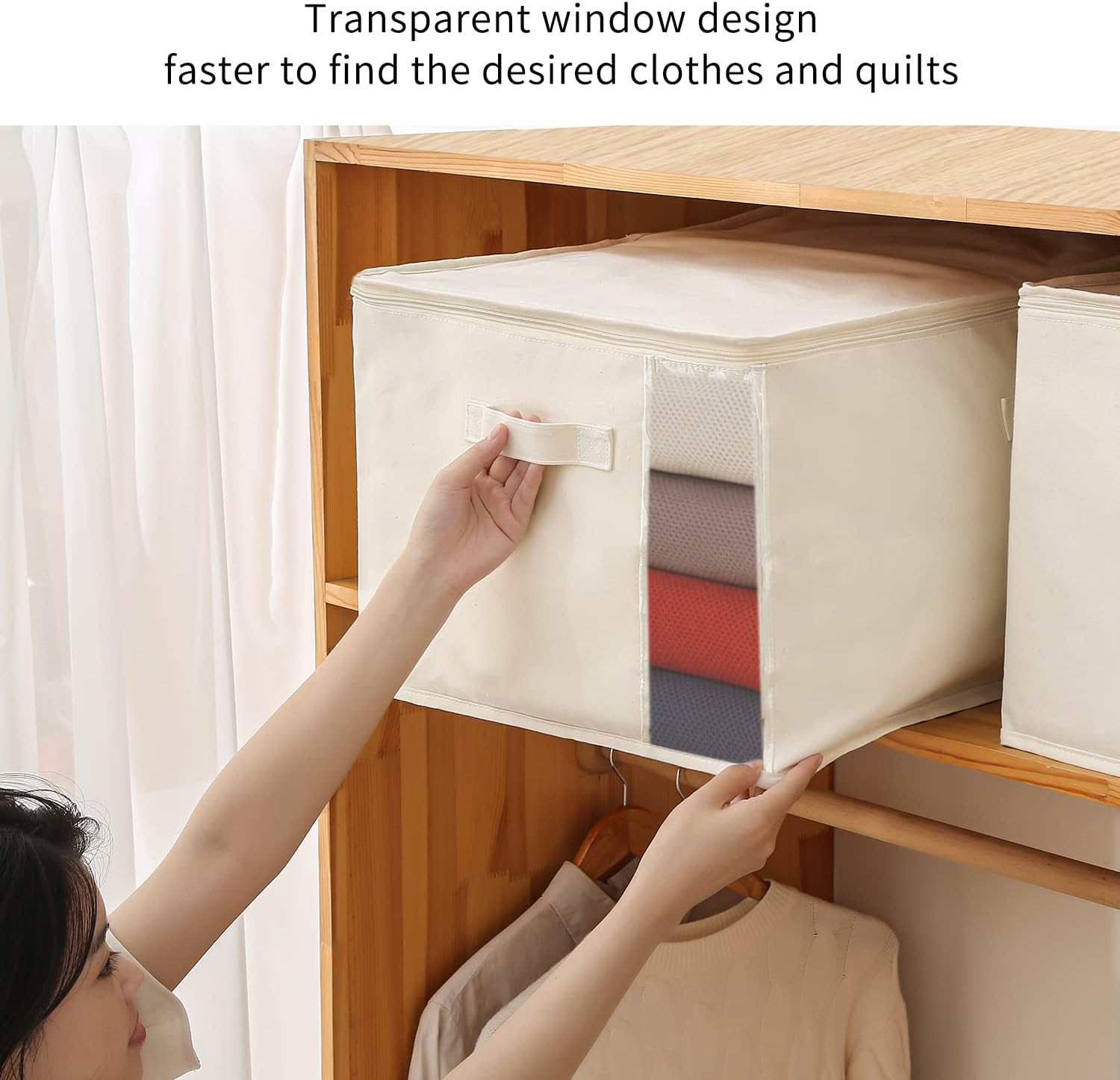 Maliben | Canvas Clothing Storage Organizer Set – Double Zipper Bag With Handles & Viewing Window