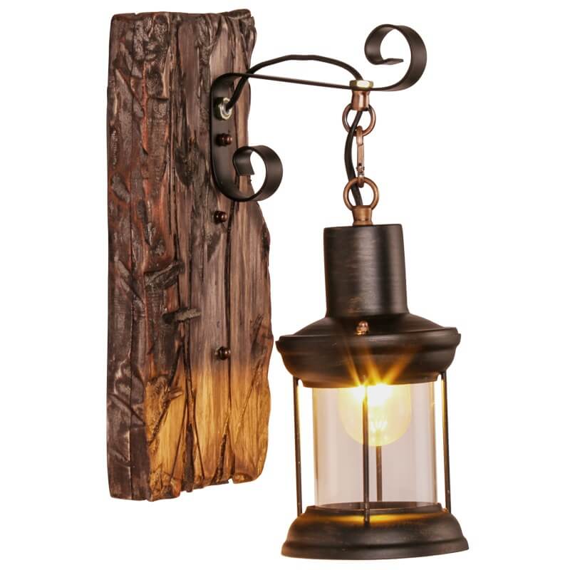 Maliben | Veritas - Wall Lamp Including Wooden Base And Glass Design