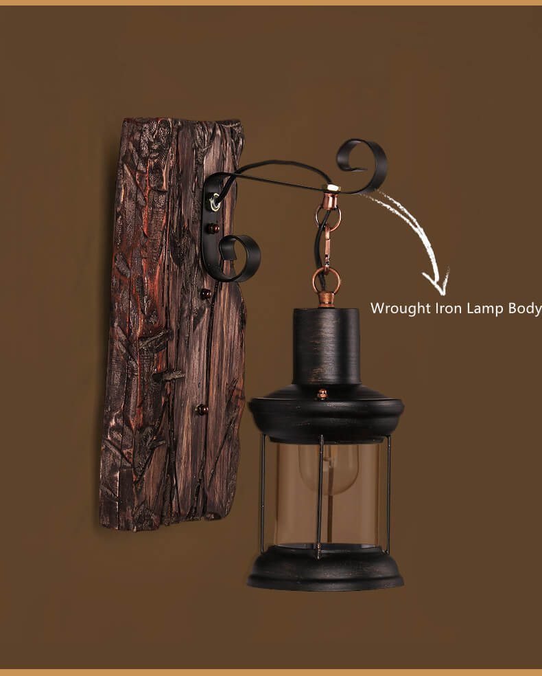 Maliben | Veritas - Wall Lamp Including Wooden Base And Glass Design