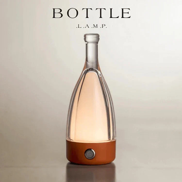 Maliben | Stylish Wine Bottle Table Lamp - Rechargeable With Dimmable Light