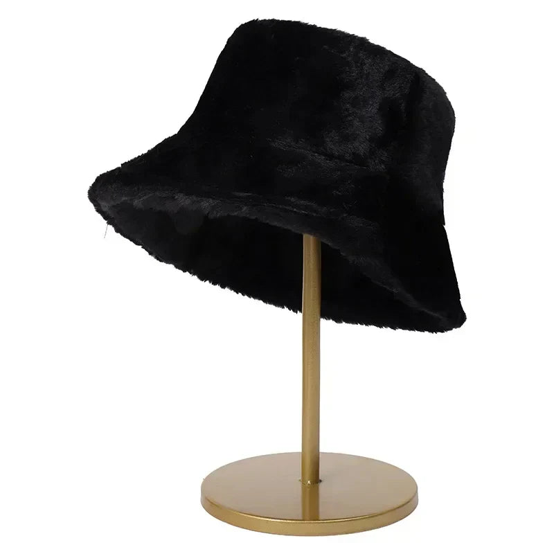 Maliben | Women’S Faux Rabbit Fur Autumn Bucket Hat – Lorna