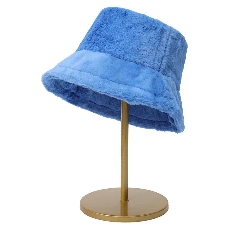 Maliben | Women’S Faux Rabbit Fur Autumn Bucket Hat – Lorna