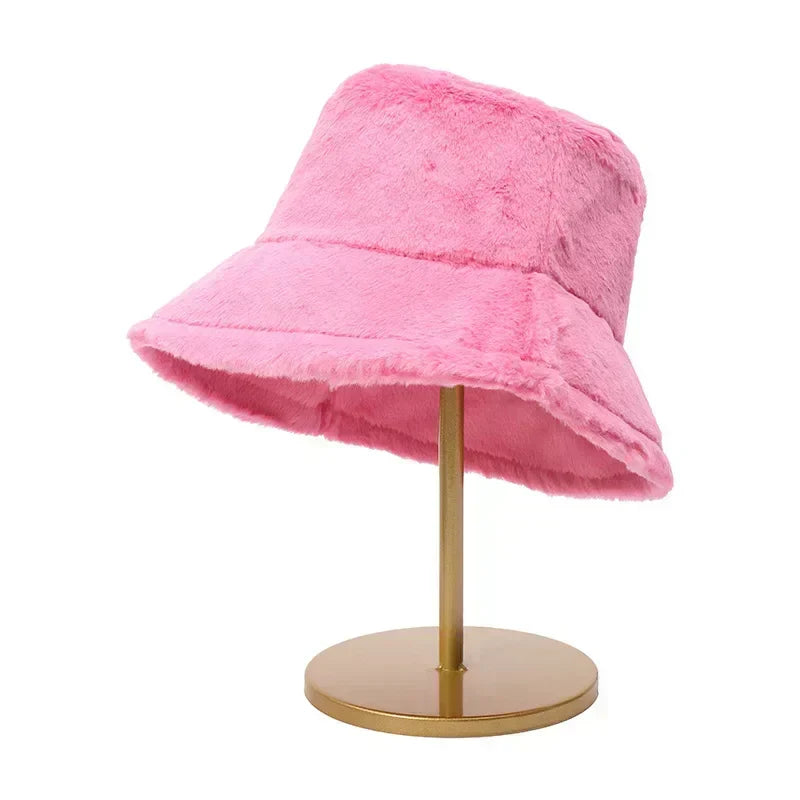 Maliben | Women’S Faux Rabbit Fur Autumn Bucket Hat – Lorna
