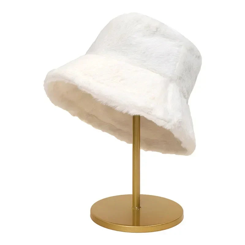 Maliben | Women’S Faux Rabbit Fur Autumn Bucket Hat – Lorna