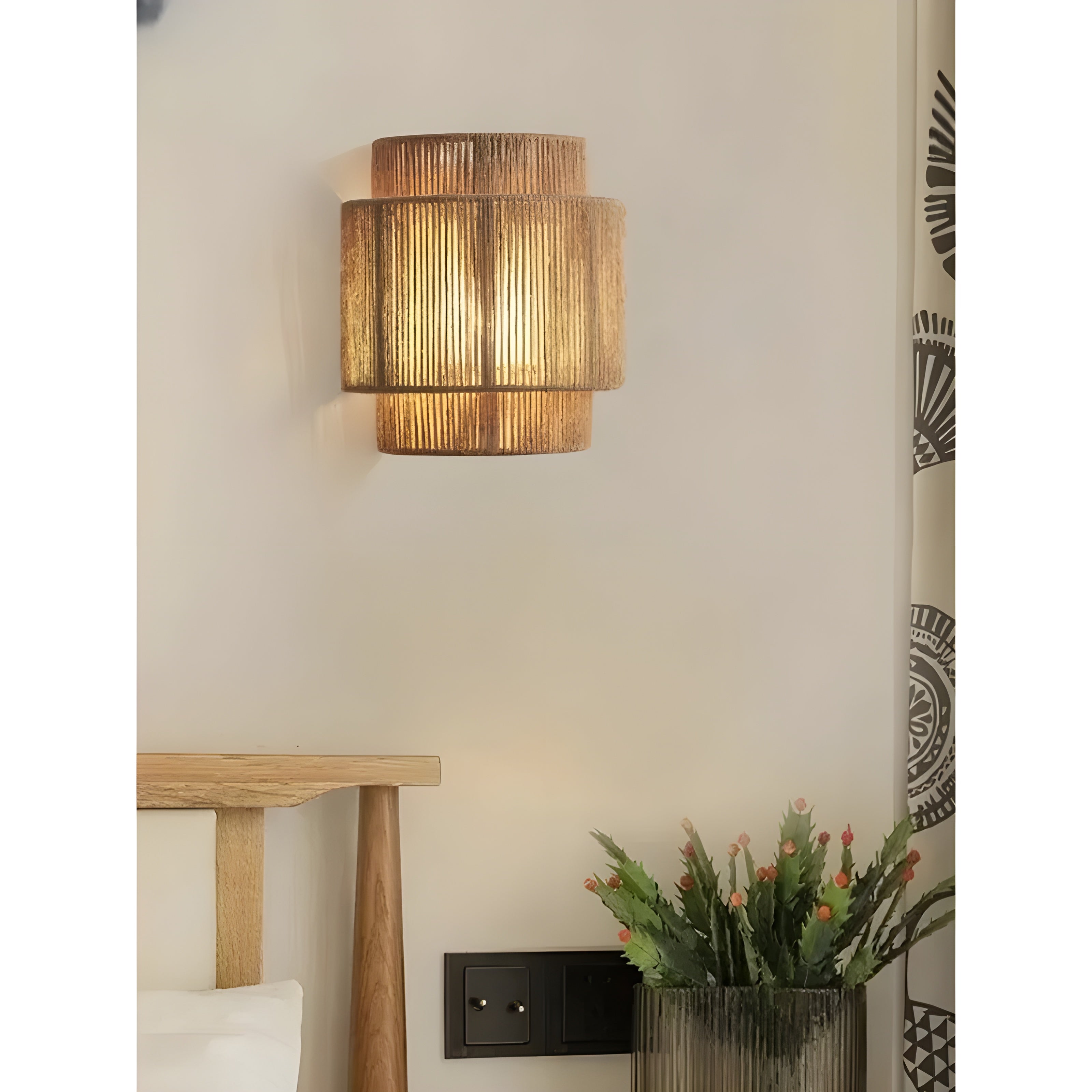 Maliben | Weaveglow Contemporary Rattan Woven Wall Lamp