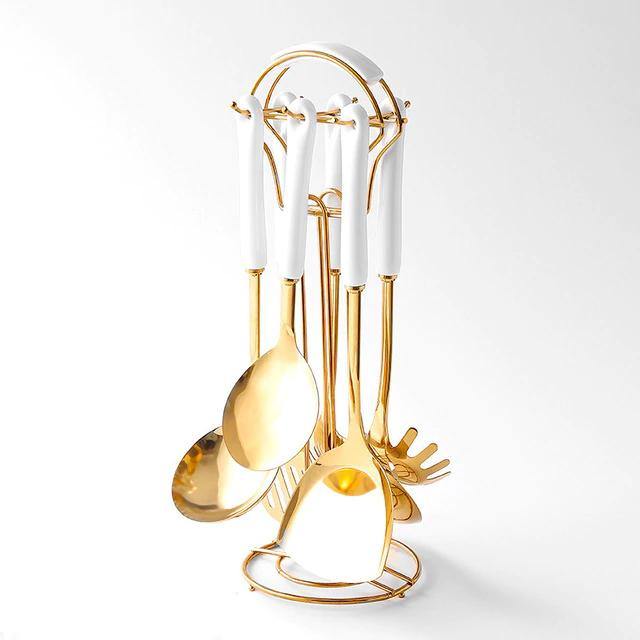 Maliben | Golden Kitchen Utensils with Stand