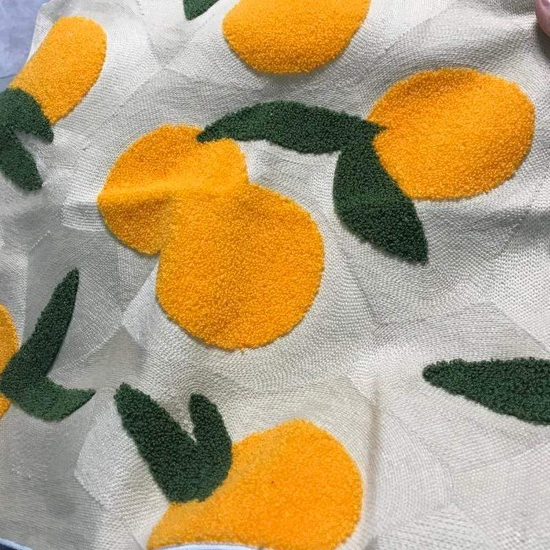 Maliben | Orange Embroidered Decorative Pillow