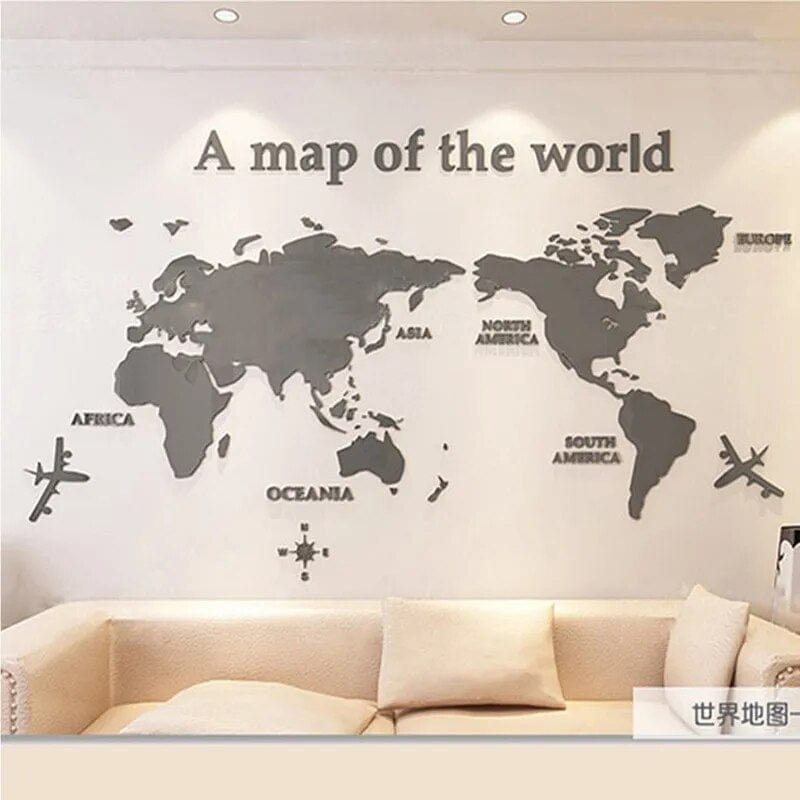 Maliben | 3d World Map Wall Sticker