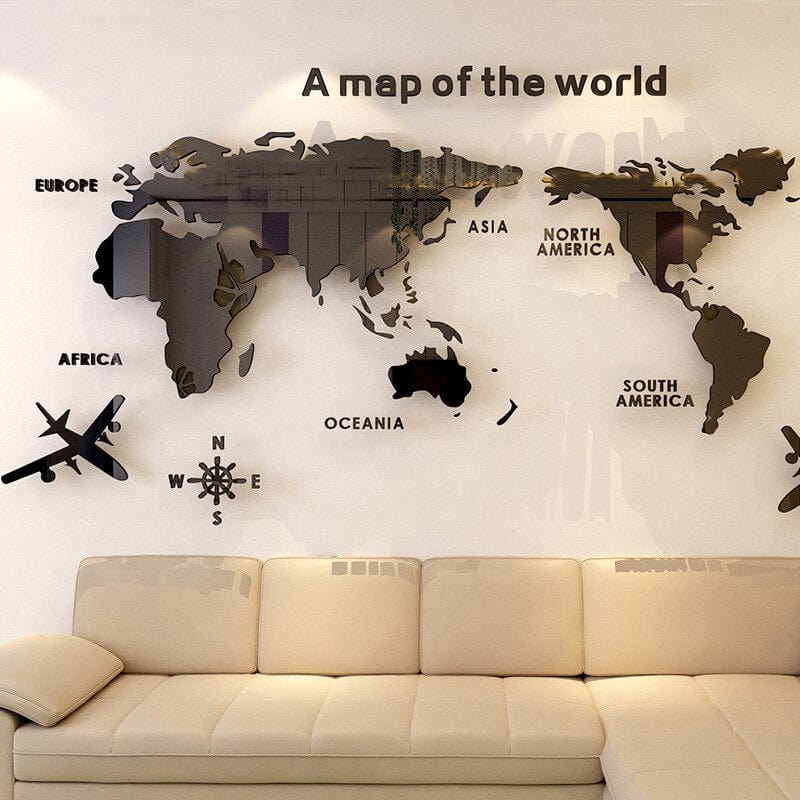 Maliben | 3d World Map Wall Sticker