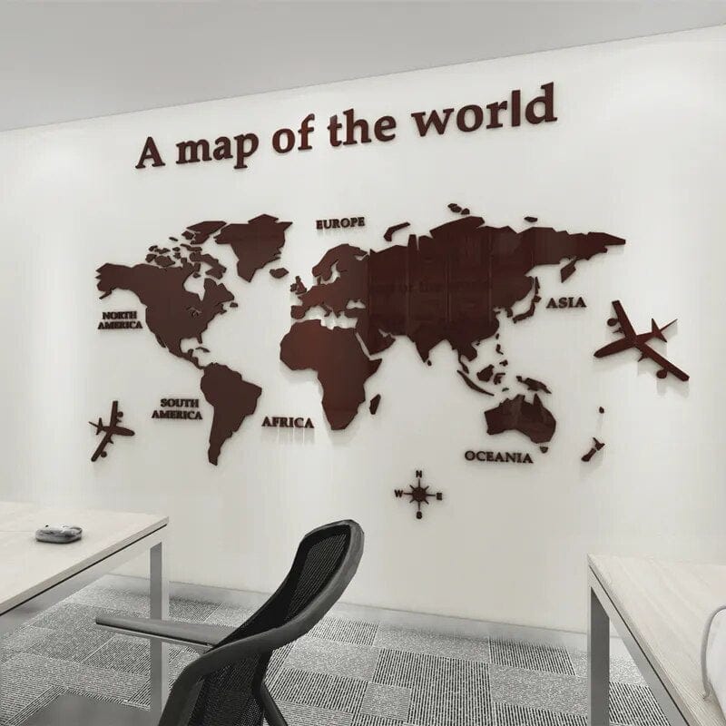 Maliben | 3d World Map Wall Sticker