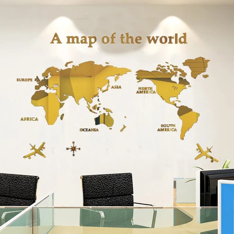 Maliben | 3d World Map Wall Sticker