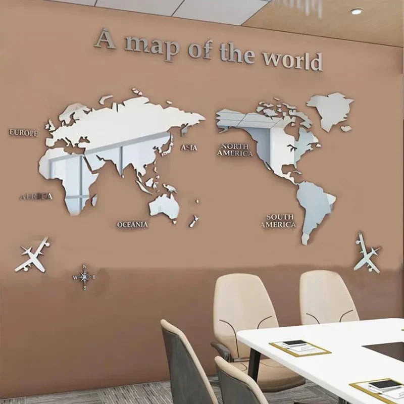 Maliben | 3d World Map Wall Sticker