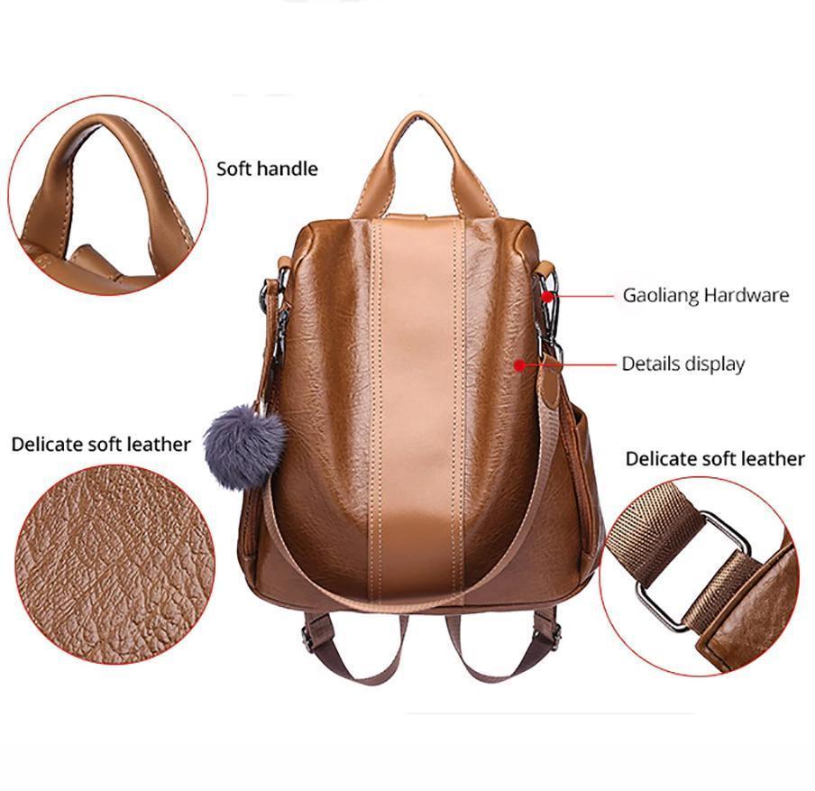 Maliben | Women's Anti-Theft Leather Backpack