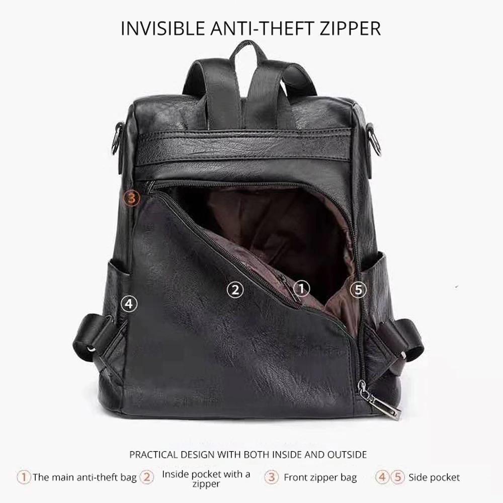 Maliben | Women's Anti-Theft Leather Backpack