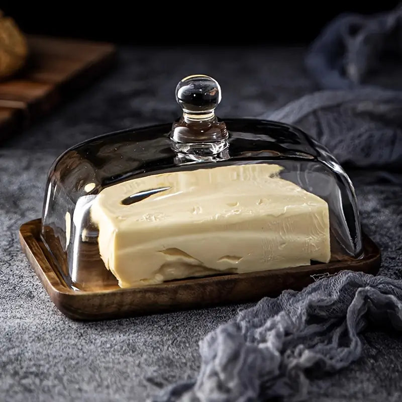 Maliben | Wood And Glass Butter Holder - Butterelegance