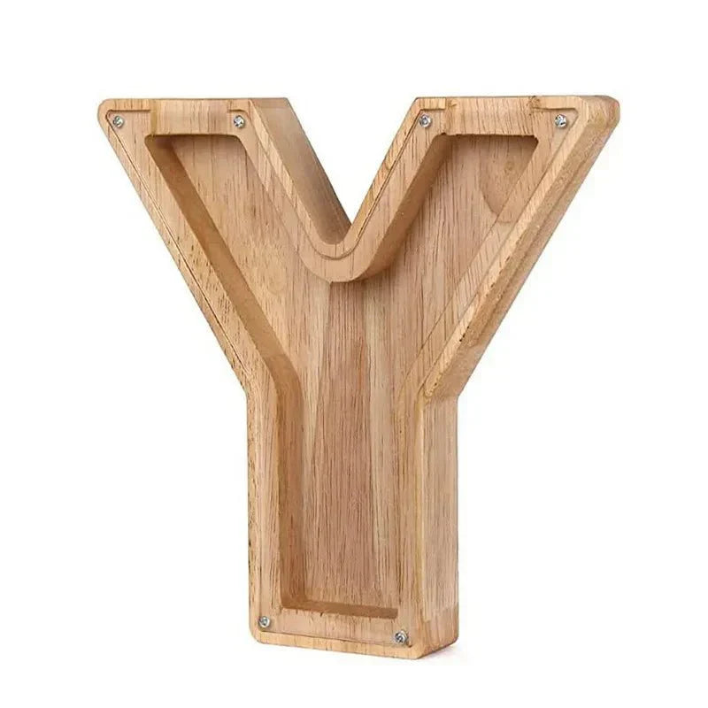 Maliben | Wooden Alphabet Letters 'Initial' Piggy Bank