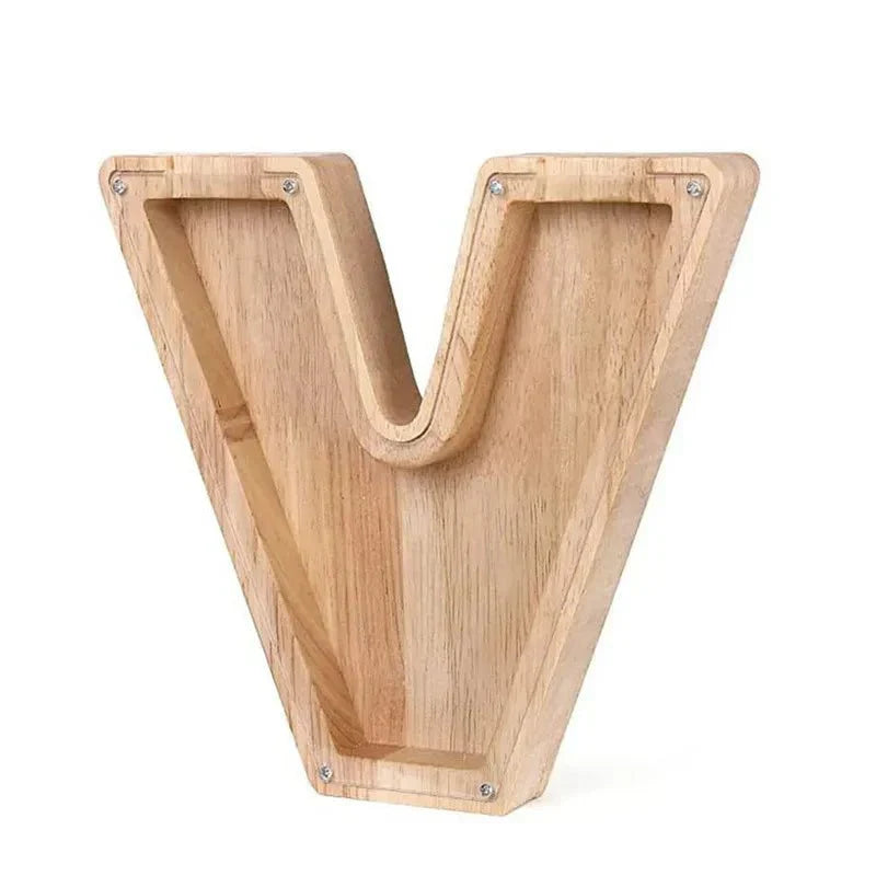Maliben | Wooden Alphabet Letters 'Initial' Piggy Bank
