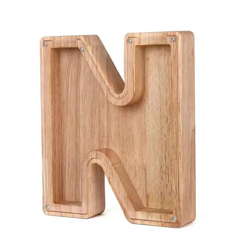 Maliben | Wooden Alphabet Letters 'Initial' Piggy Bank