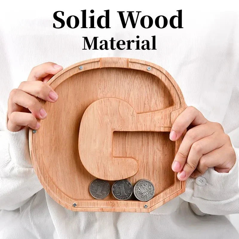 Maliben | Wooden Alphabet Letters 'Initial' Piggy Bank